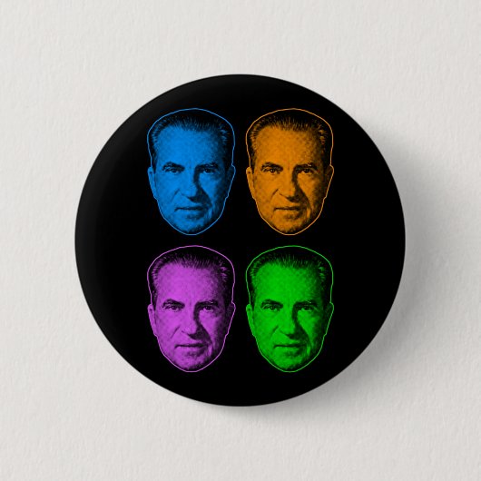 Richard Nixon in levendige kleuren Ronde Button 5,7 Cm (Voorkant)