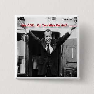 Richard Nixon "Miss Me Toch?" Funny Gifts & T - sh Vierkante Button 5,1 Cm
