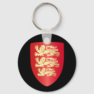 Richard the Lion Heart Shield in red+faux gold Sleutelhanger