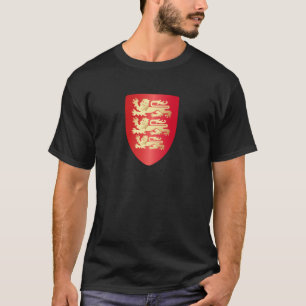 Richard the Lion Heart Shield in red+faux gold T-shirt