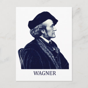 Richard Wagner, blauw Briefkaart