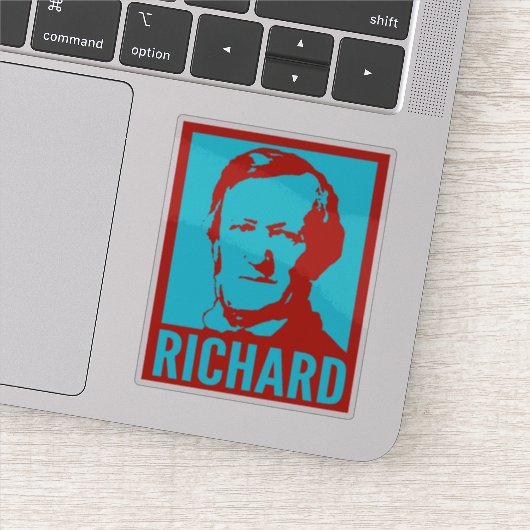 Richard Wagner Pop Kunstportret Custom Cut Vinyl Sticker (Detail)