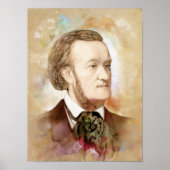 Richard Wagner Portrait im Aquarell Style Poster (Voorkant)