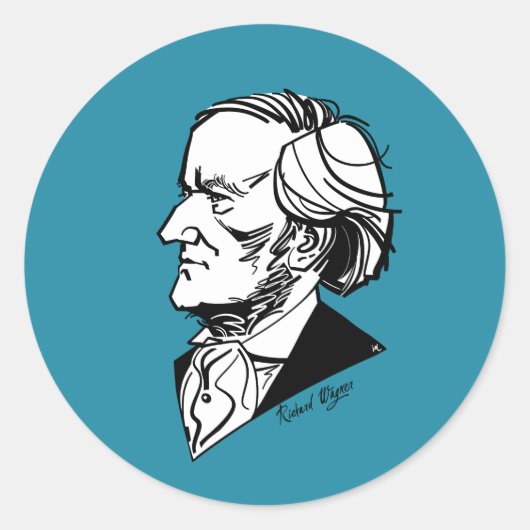 Richard Wagner Ronde Sticker (Voorkant)