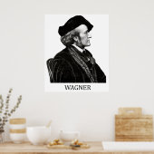 Richard Wagner, zwart Poster (Keuken)