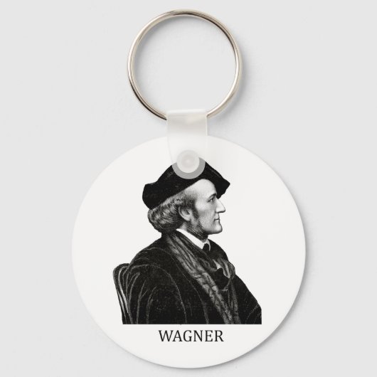 Richard Wagner, zwart Sleutelhanger (Voorkant)