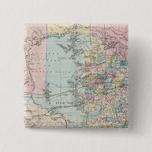 Richardson's nieuwe kaart van de staat Texas Vierkante Button 5,1 Cm