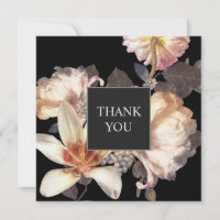 Riche Moody Floral Élégant Merci Carré