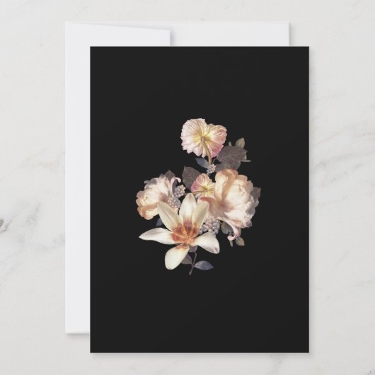 Riche Moody Floral Faire-part de mariage (Dos)