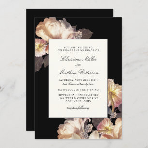 Riche Moody Floral Faire-part de mariage