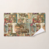 Richement détaillé Vintage Père Noël Collage (Serviette à main)