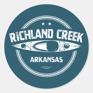Richland Creek Arkansas Kayaking Ronde Sticker