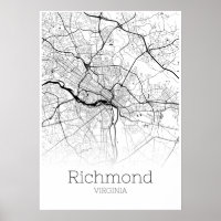 Richmond Map - Virginia - City Map Poster