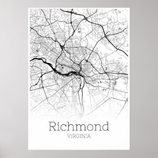 Richmond Map - Virginia - City Map Poster