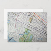 RICHMOND, VA  Map Briefkaart (Voorkant / Achterkant)