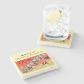 Richmond VA, Map Coordinates, stijl Stenen Onderzetter (Zijkant)