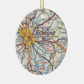 Richmond VA  Map Keramisch Ornament (Rechts)