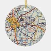 Richmond VA  Map Keramisch Ornament (Voorkant)