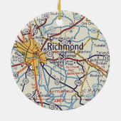 Richmond VA  Map Keramisch Ornament (Achterkant)