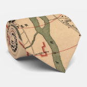  Richmond VA Rebel Defence Map (1864) Stropdas (Opgerold)