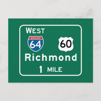 Richmond, VA Road Sign Briefkaart