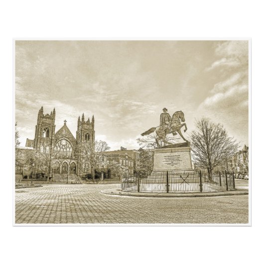 Richmond VA Virginia JEB Stuart Monument Foto Afdruk (Voorkant)