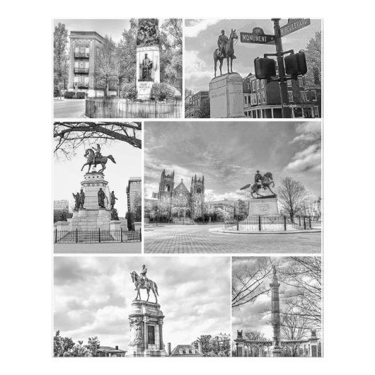 Richmond VA Virginia Monuments Collage Foto Afdruk (Voorkant)