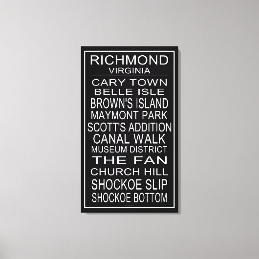 Richmond Virginia Bus Roll Canvas Afdruk (Voorkant)