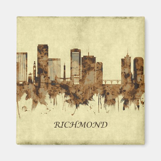 Richmond Virginia Cityscape Magneet (Voorkant)