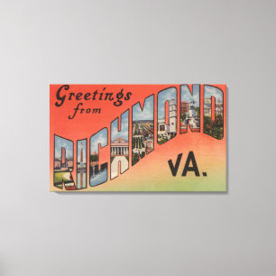 Richmond, Virginia - Large Letter Scenes 2 Canvas Afdruk