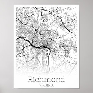 Richmond Virginia Road Map Direct downloaden Poster