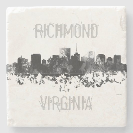 RICHMOND VIRGINIA SKYLINE STENEN ONDERZETTER (Voorkant)