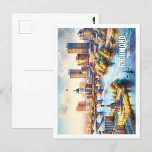 Richmond Virginia USA Famous Place waterverf Briefkaart