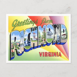 Richmond, Virginia Vintage Big Letters Briefkaart