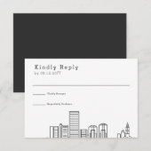 Richmond Wedding | Stijlvolle Skyline RSVP (Voorkant / Achterkant)