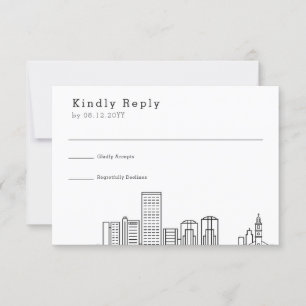 Richmond Wedding Stijlvolle Skyline RSVP Kaartje