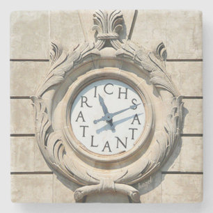 Richs Clock Downtown Atlanta Marble Stone Onderzet Stenen Onderzetter