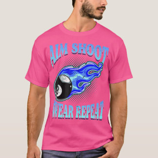 Richt schieten of herhaal pool spelers cue stick b t-shirt