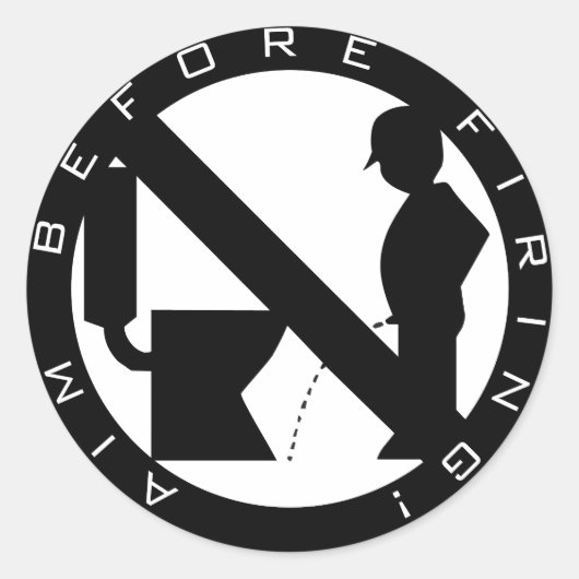 Richten voor het vuren ronde sticker (Voorkant)