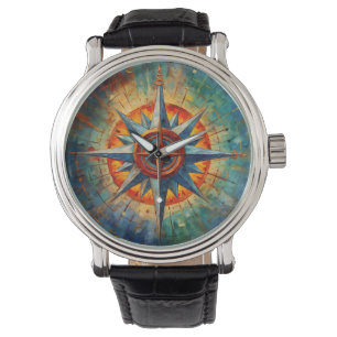 Richting in Chaos (Kompas Roos) Horloge