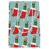 Rick and Morty | Christmas Pickle Rick Pattern Medium Cadeauzakje (Achterkant)