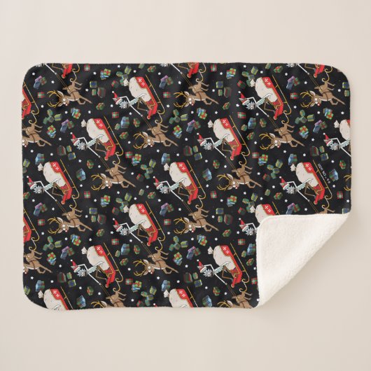 Rick and Morty | Christmas Reindeer Sleigh Pattern Sherpa Deken (Voorkant (horizontaal))