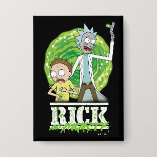 RICK AND MORTY™ groene splash Button