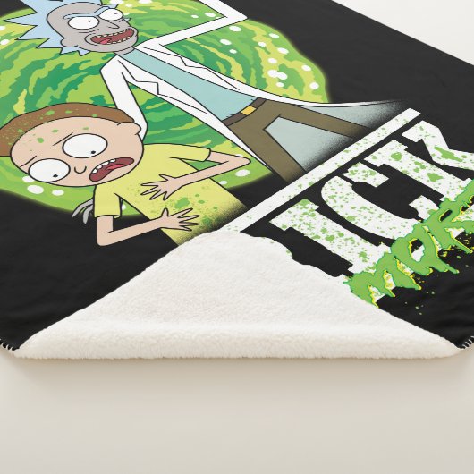RICK AND MORTY™ | groene splash Sherpa Deken (3/4)