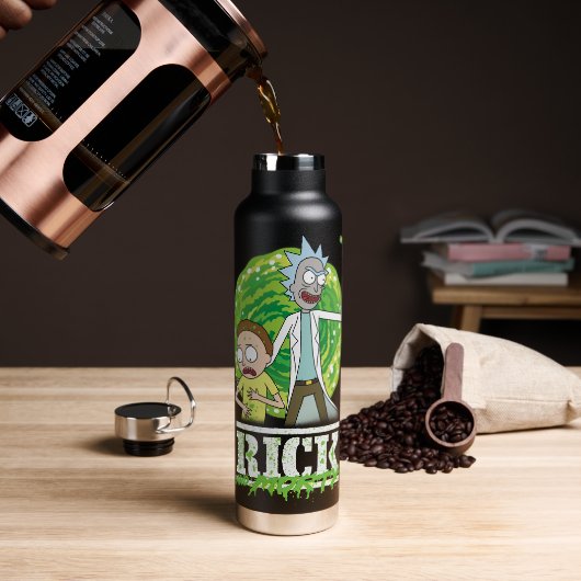 RICK AND MORTY™ | groene splash Waterfles (Koffie)