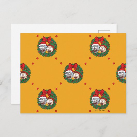 Rick and Morty | Holiday Wreath Pattern Feestdagenkaart (Voorkant / Achterkant)