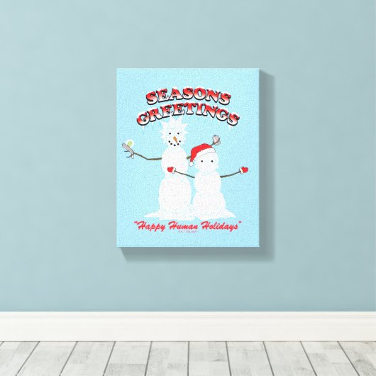 Rick and Morty | Snowmen Season's Greetings Canvas Afdruk (Insitu (Houten vloer))