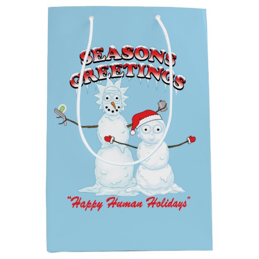 Rick and Morty | Snowmen Season's Greetings Medium Cadeauzakje (Voorkant)