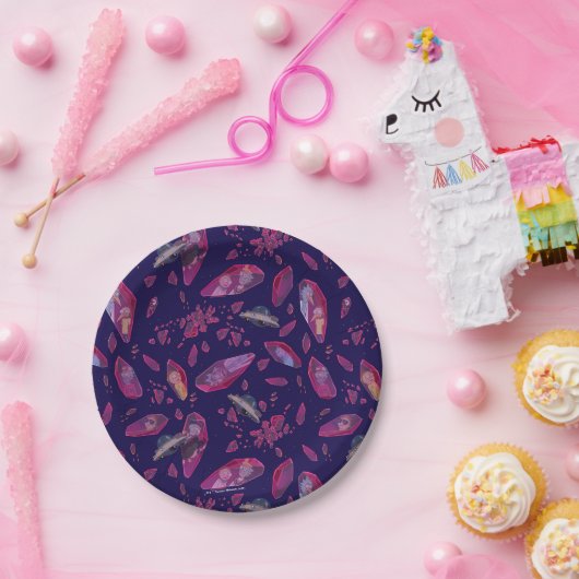 Rick and Morty Time Crystal Pattern Papieren Bordje (Feest)