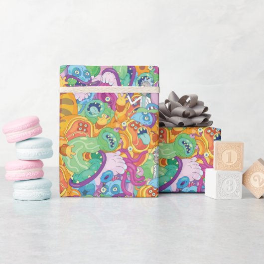 Rick Apocalypse Party Alien Pattern Cadeaupapier (Baby Shower)